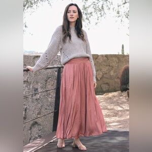 J. Crew Point Sur Pink Coral Mauve Maxi Skirt